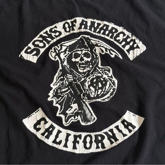 Sons of Anarchy Tee Two Sided Graphic Black Grunge Sz XL - Picture 5 of 8